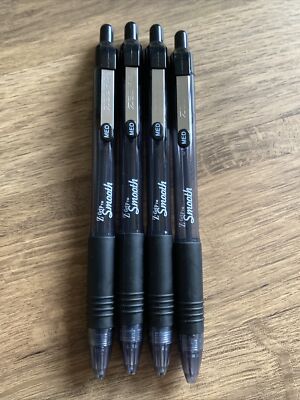 Zebra Z-Griff Glatter Schwarzer Schaft Druckkugelschreiber, 1,0 mm Schwarze Tinte, 4 Stifte