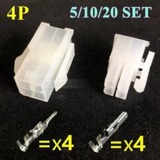4 Pin/Way Molex Mini-Fit Jr 5557/5559 4.2mm Connector Kits (Plug+Socket+Crimps) 