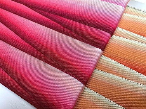 vintage grosgrain rayon ribbon reversible striped 1.5" trim 1yd made in USA - Picture 3 of 8