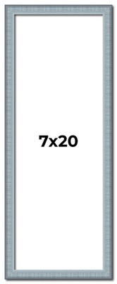 7x20 Frame Blue Scuffed Farm Board Solid Wood Picture Frame Width 0.75 Inches |