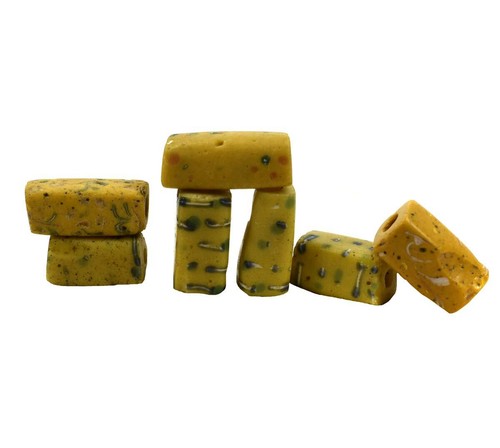 7 Rectangular Venetian Yellow Trade Beads