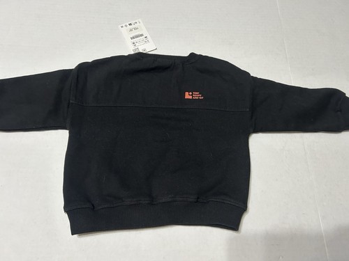 Zara Baby Black Pocket Crewneck Sweatshirt Unisex Size 9-12 Months kids NWT - Picture 5 of 6