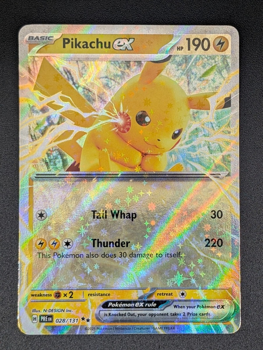 2025 Pikachu Ex 28/131 Pokemon TCG Prismatic Evolutions NM