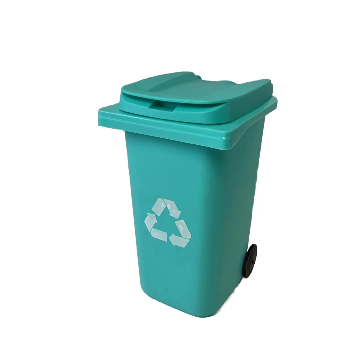 Little Mini Trash Can Desktop Pen Garbage Recycle Bin wt Wheels