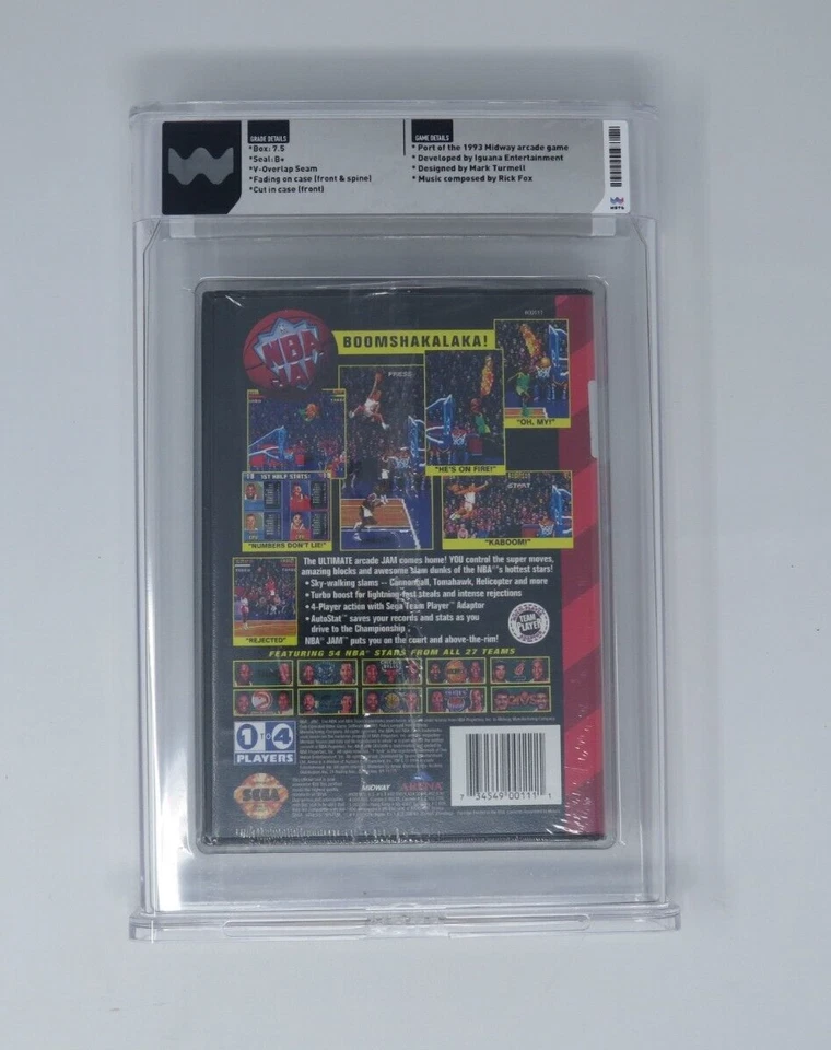 New Original NBA JAM Sega Genesis Factory Sealed Video Game! Wata 7.5 B+ Graded - Image 3 of 4