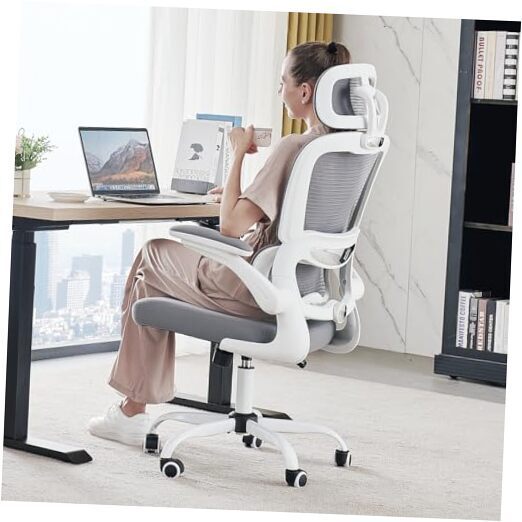 Office Chair Ergonomic Desk Chair, 330 LBS Home Mesh Office Desk Chairs White