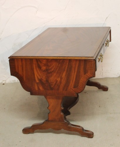 Schreibtisch Beistelltisch, side desk, Flammenmahagoni England um 1860 antik - Bild 8 von 9
