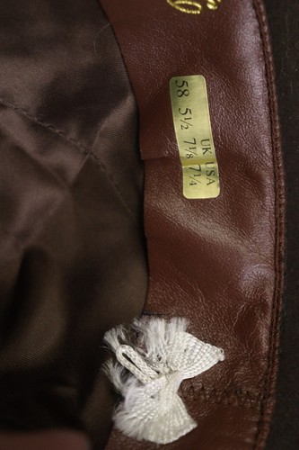BORSALINO Fedora Hat Brown Solid Wool Casual Logo Feltro Rasato Size 7 1/4 - Picture 13 of 16