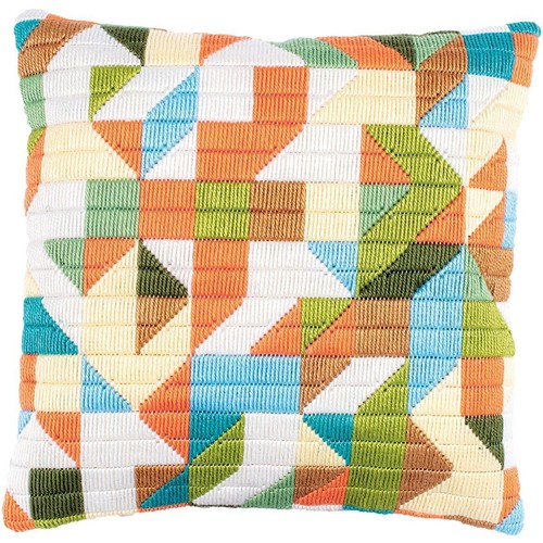 Kit Coussin Point De Croix Vervaco - Phare Broderie Sur Toile Imprimée, 40x40cm, Pour Débutant