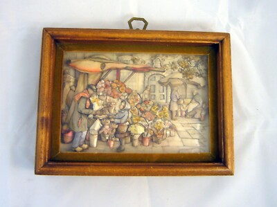 8x6 Anton Pieck 3D Shadow Box Diorama Papier-mâché Art The Flower Shop Vntg 1970