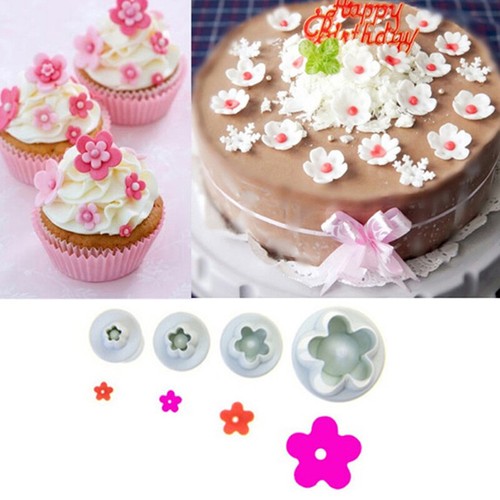 4Pcs Plum Flower Fondant Cake Cutter Plunger Cookie Mold Decorating Candy Mo_bf - Picture 10 of 12
