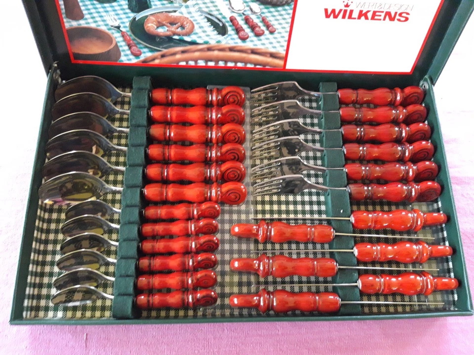 Wilkens "Tirol" 24tlg. + weitere Teile, unbenutzt, 70er pur, Retro,Keramikgriffe - Bild 4 von 4