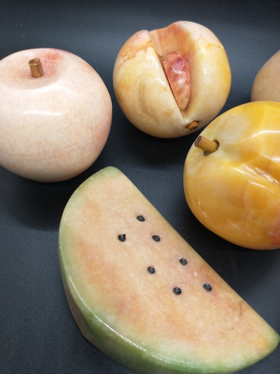 Vintage Italian Stone Alabaster Fruit 7 Pieces | eBay