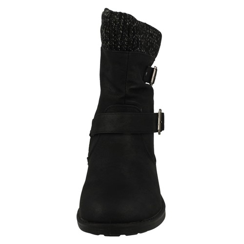 Mujer Spot On Forro Cálido Hebilla Detallado Botas de Media Caña : F51182 - Imagen 18 de 19