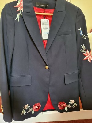 zara embroidered blazer