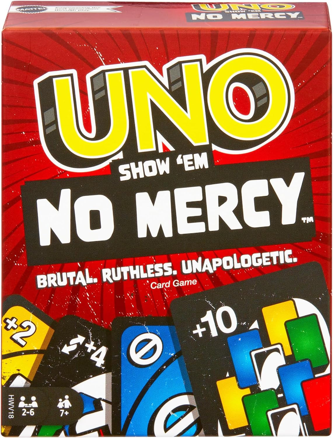 Uno No Mercy jeu de cartes de société familial 168 cartes pour 2 à 10 joueurs