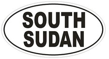South Sudan Oval Bumper Sticker or Helmet Sticker D2236 Euro Oval Code