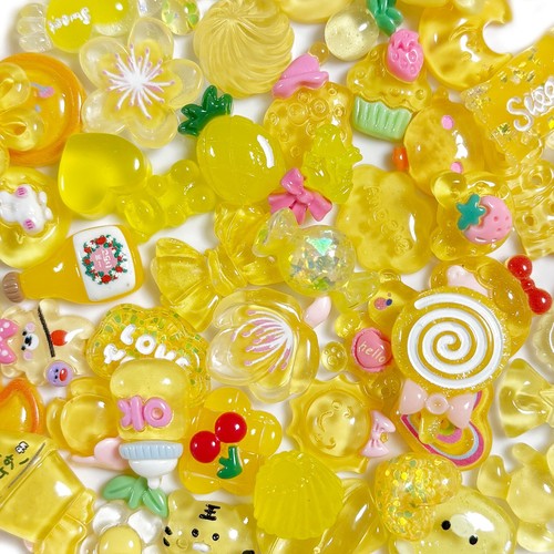 50Pcs Color Series Cartoon Food Sweets Animal Flower DIY Phone Case Making Charm - Picture 38 of 45