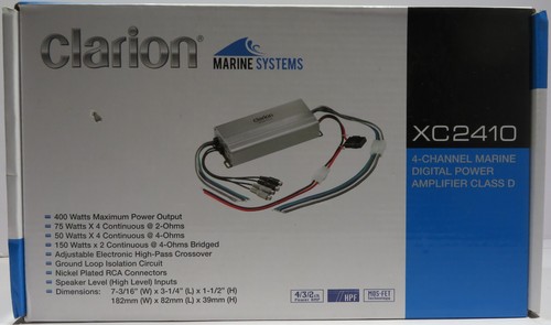 Brand NEW Clarion XC2410 300 Watt 4-Channel Class-D Marine Amplifier