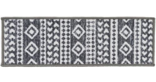 Set of 13 Rugshop Geometric Bohemian Non-Slip Stair Treads 8.6" x 26" Gray - Picture 2 of 7