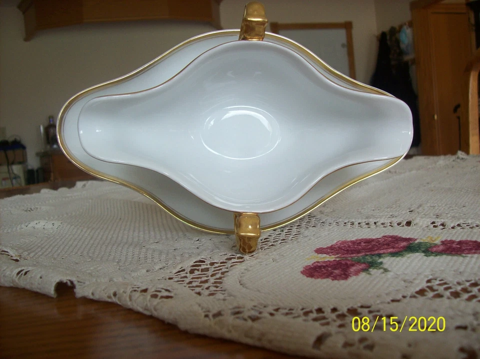 Heinrich & Co H&C Porcelana China Borde Dorado Gravy Barco Placa Base Adjunta Auto Foto 2 de 4