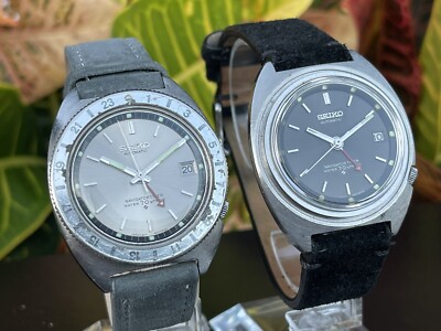 Seiko 6117-8000 GMT Navigator Timer Watch Rare Silver Variant