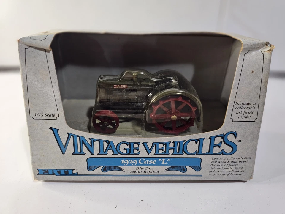 Tractor Case 1929 modelo L 1:43 Ertl juguete #2554 vehículos de colección 1988 fundido a presión nuevo en caja Foto 4 de 4