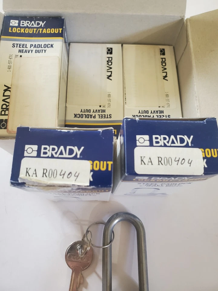 6 – Brady 41SLHB/40 KAx6 2" Safety Lockout Padlocks Keyed Alike, Red HT#415 - Image 3 of 4