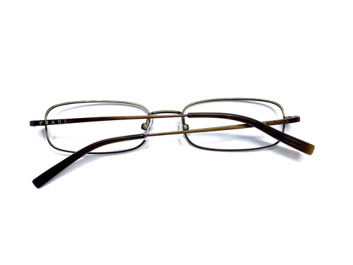 Prada Brown Titanium Rectangular Eyeglasses Japan VPR54E 7AY-101 50 17 135 - Picture 5 of 8