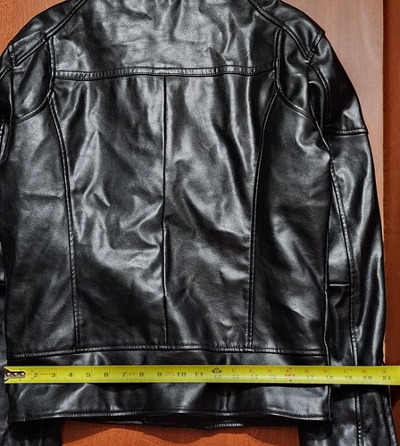 Zara Man Black Belted Biker Moto Goth Punk Rocker Short Faux Leather Jacket - Picture 3 of 13