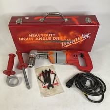 Milwaukee 1/2" Drill 48-06-2871 With Right Angle Drive 1107-1 With Metal Case