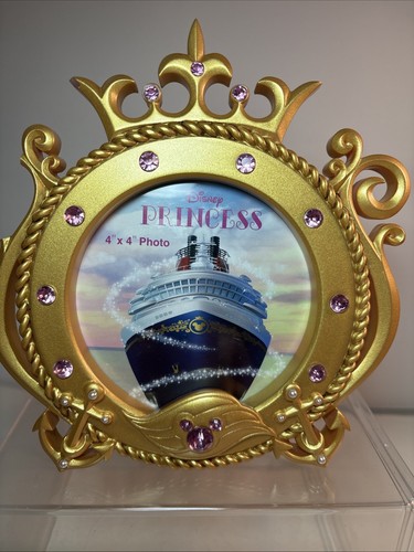 RARO MARCO DE FOTOS DE RECUERDO DE PRINCESA DISNEY Cruise Lines 4”x4” roto ~ ver fotos - Imagen 2 de 6