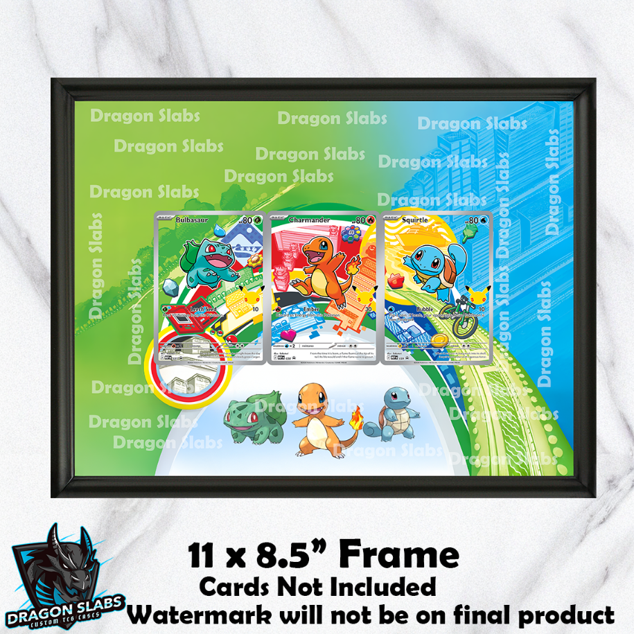 SQUIRT キャラクター フレームアート Bulbasaur Charmander Squirtle MEP 037 038 039 Promo Art Frame 11 x