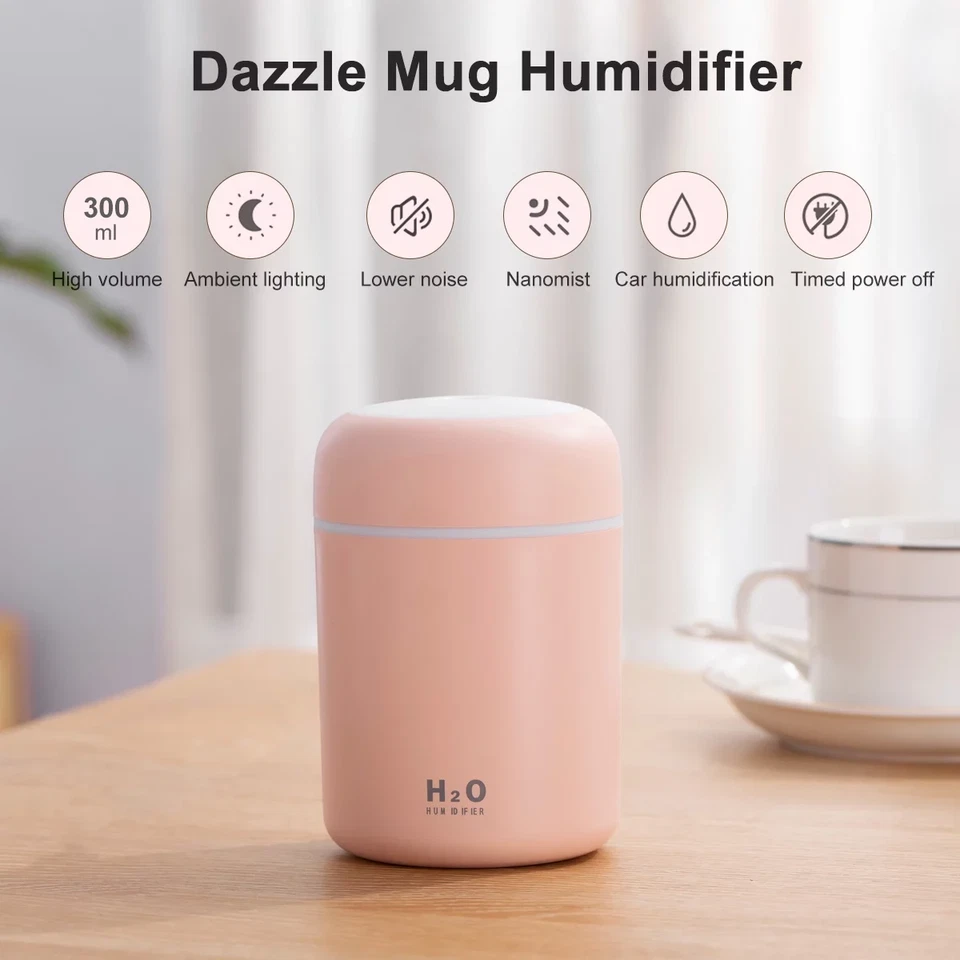 Portable Mini Humidifier, 300Ml Small Cool Mist Humidifier, Quiet Humidifier for - Image 4 of 4