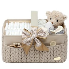 Luxurious Baby Diaper Caddy, Nursery Storage Basket for Newborn Essentials, T...