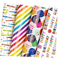  Wrapping Paper Sheet - 12 Sheets Folded Flat with 12 Gift Tags for Birthday