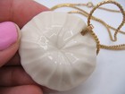 VINTAGE SIGNED LENOX NECKLACE PORCELAIN ROSE PENDANT ESTATE — photo 4