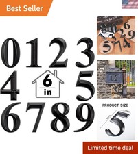 House Number Stickers 3D Self Adhesive 0-9,6 x 4.5 Inches,Black  Mailbox Num...