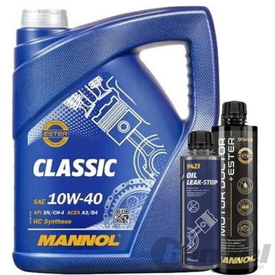 5L MANNOL CLASSIC MOTORÖL SAE 10W40+OIL LEAK-STOP+MOTOR DOCTOR+ESTER ADDITIVE