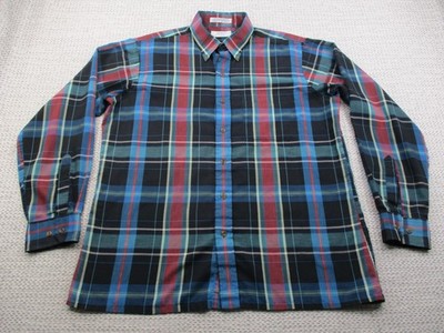 Vintage Arrow Sport Shirt Mens L Multicolor Plaid Button Up Long Sleeve
