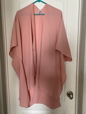Women s Pink Light Weight Open Front Wrap Shawl - One Size                 B32-6