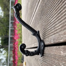 4 Pack Cast Iron Wall Hooks Antique Vintage Rustic Farmhouse Coat Hooks, Great