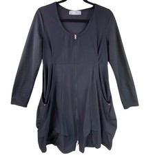 Deca Paris Tunic Dress Size M/L Black Mesh Art To Wear Modern