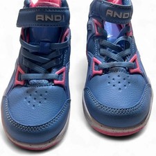 AND1 Kids Basketball Sneakers Blue Pink High Top Athletic Shoes Girls Size 10