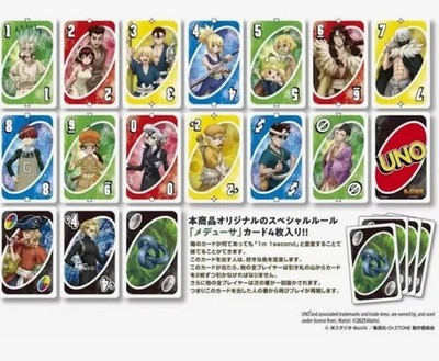UNO Dr.stone Card Game 112 sheets (Added 4 Secret Cards) NEW from