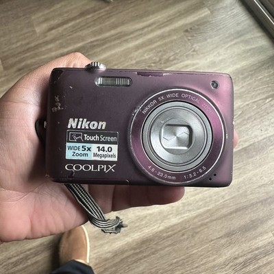 Used Nikon COOLPIX S4100 14.0MP Digital Camera Plum Purple w/Battery USA