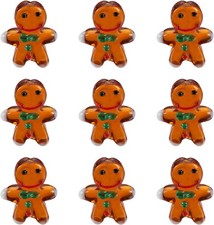 Gingerbread Man Glass Beads for Christmas Jewelry Making - 20 Pcs