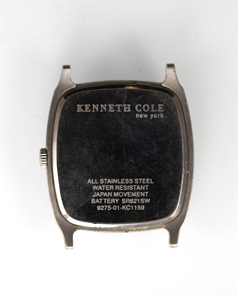 Kenneth Cole Reloj Hombre Fecha Plateado Acero Inoxidable Lunar WR Negro NO FUNCIONA Cuarzo Foto 2 de 4