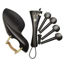 Ebony Violin Parts with clamps Chinrest Endpin Pegs Tailpiece Fine tuners