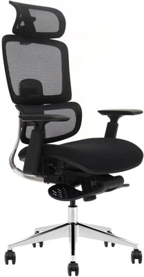 LMG Ergonomischer Bürostuhl schwarz | Gaming & Büro | Fußlehne | Lendenstütze